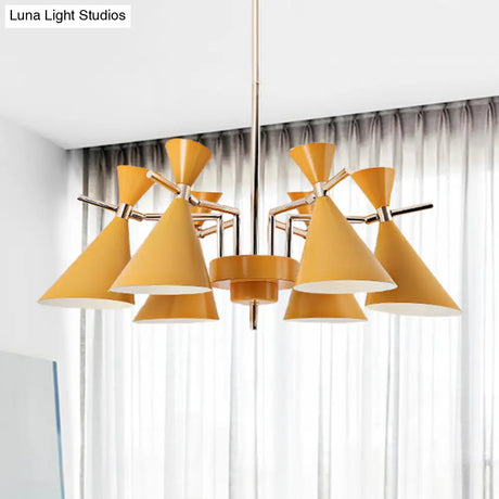 Nordic Style Metal Horn Chandelier With 6 Lights - Perfect For Girls Bedroom