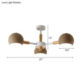 Nordic Style Metal Pendant Chandelier With Spherical Shade - Ideal For Kids Bedroom 3-Light