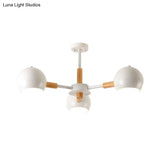 Nordic Style Metal Pendant Chandelier With Spherical Shade - Ideal For Kids Bedroom 3-Light