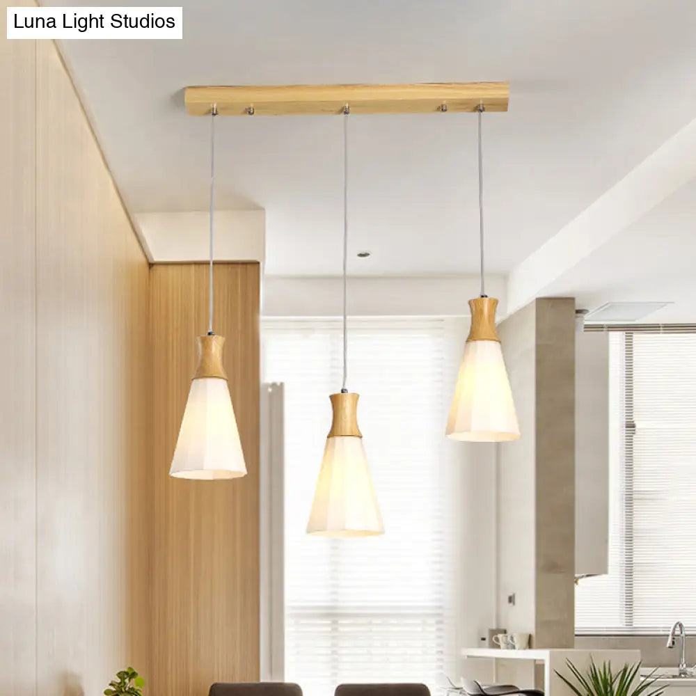 Nordic Style Milk Glass Hanging Light In White For Cloth Shop/Restaurant - Sleek & Stylish