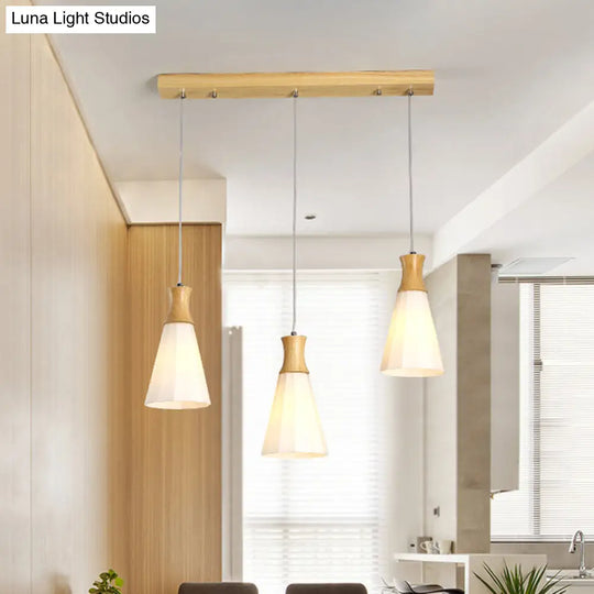 Nordic Style Milk Glass Hanging Light In White For Cloth Shop/Restaurant - Sleek & Stylish