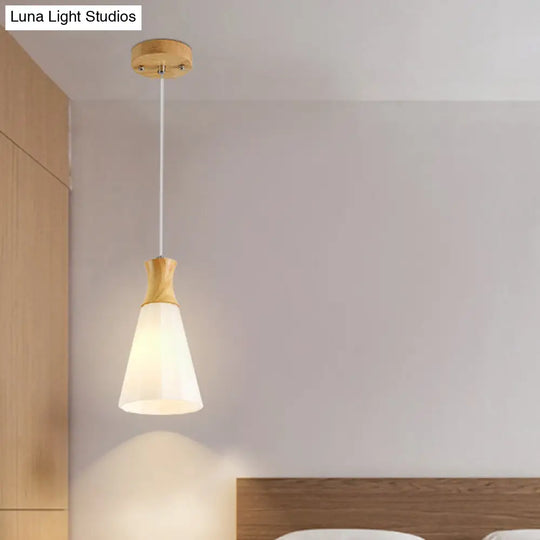 Nordic Style Milk Glass Hanging Light In White For Cloth Shop/Restaurant - Sleek & Stylish