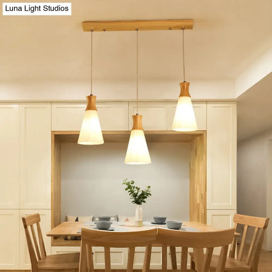 Nordic Style Hanging Light In White For Cloth Shop Restaurant - Milk Glass Coolie Suspension