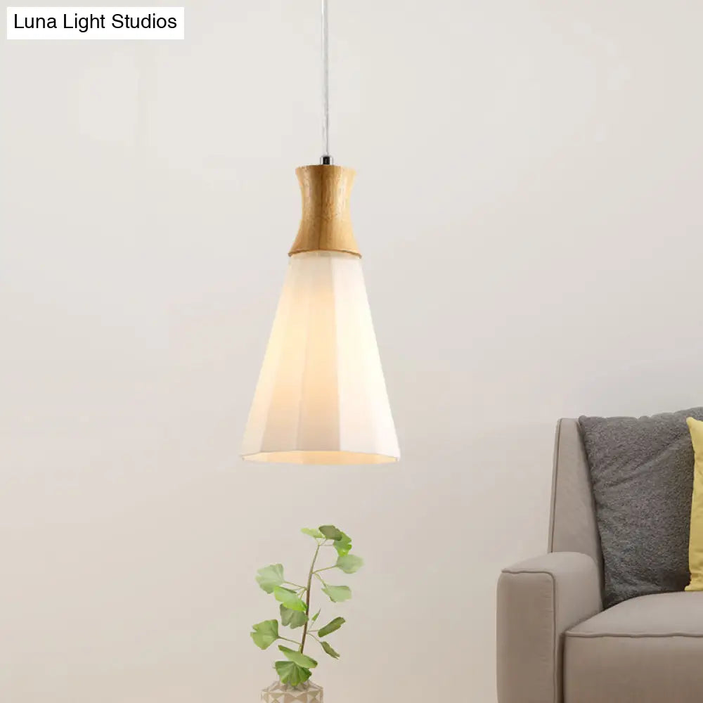 Nordic Style Milk Glass Hanging Light In White For Cloth Shop/Restaurant - Sleek & Stylish