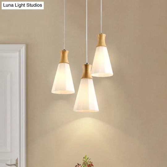 Nordic Style Milk Glass Hanging Light In White For Cloth Shop/Restaurant - Sleek & Stylish
