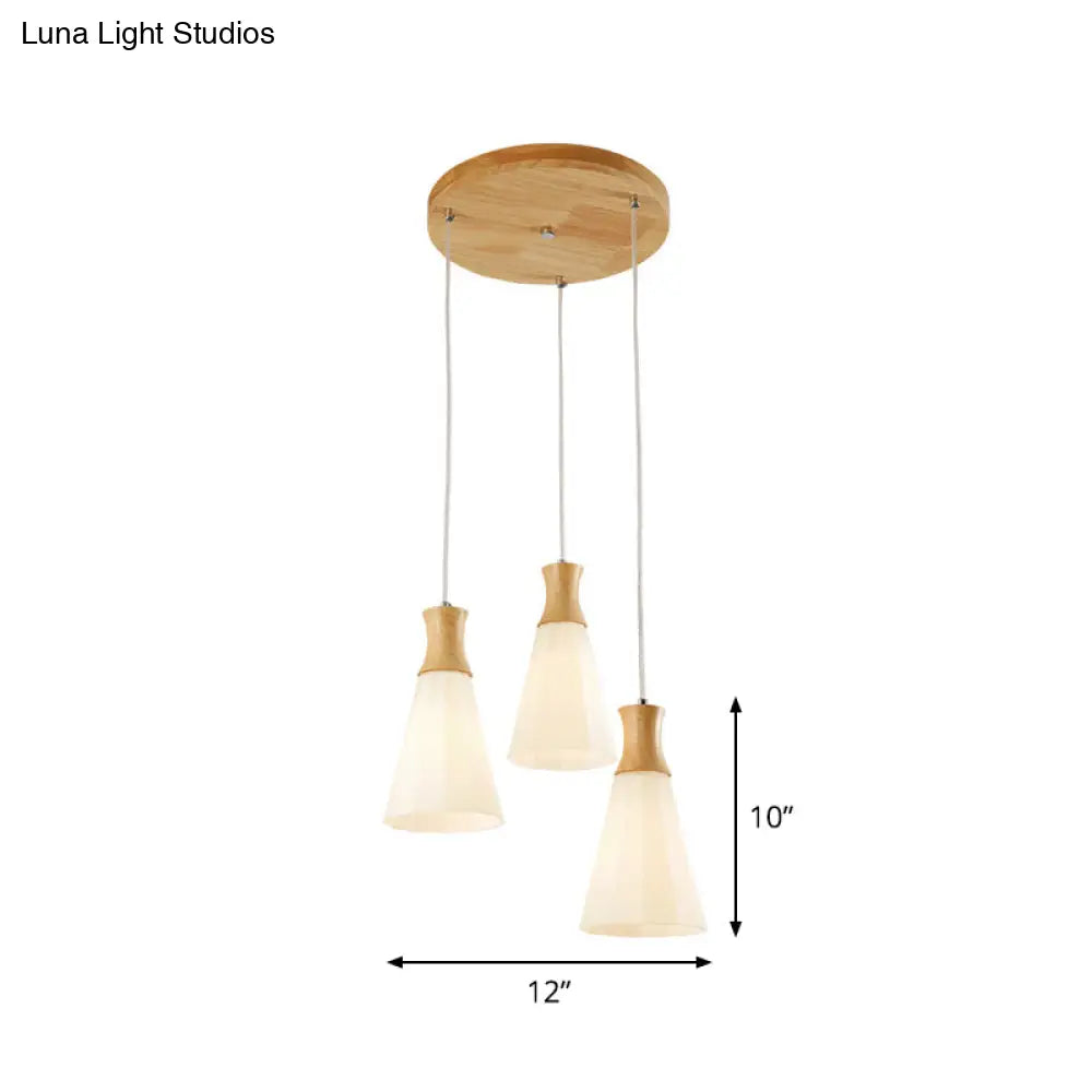 Nordic Style Milk Glass Hanging Light In White For Cloth Shop/Restaurant - Sleek & Stylish