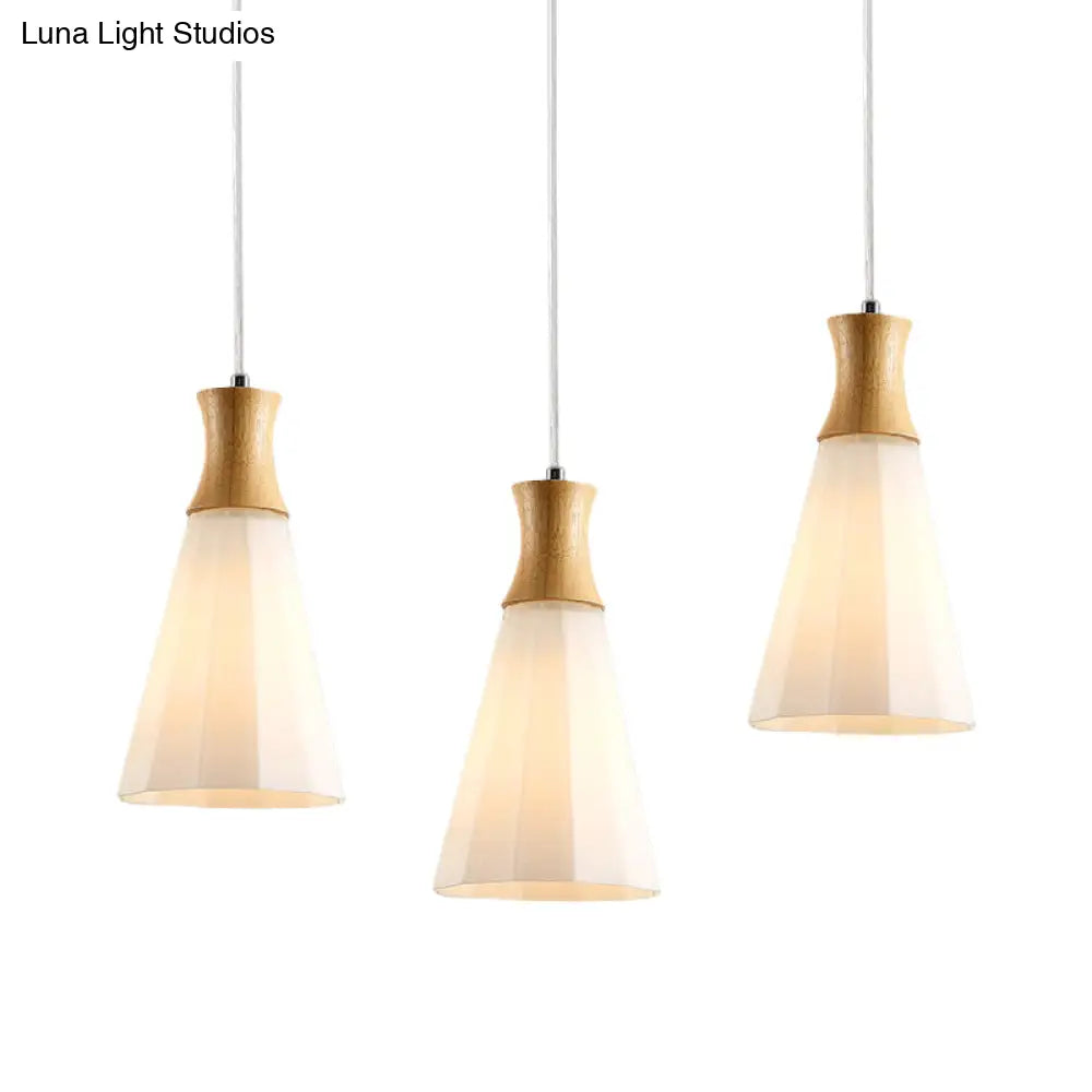 Nordic Style Milk Glass Hanging Light In White For Cloth Shop/Restaurant - Sleek & Stylish