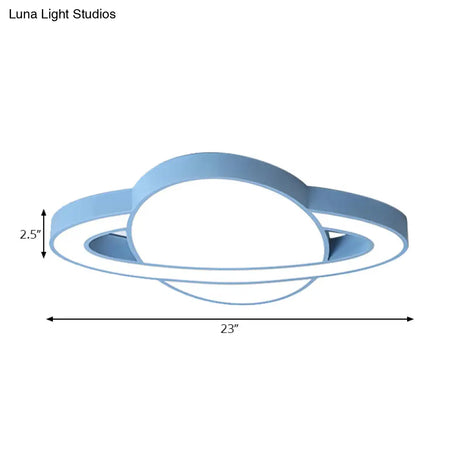 Nordic Style Planet Shaped Led Ceiling Light For Kid’s Bedroom - White/Pink/Yellow/Blue