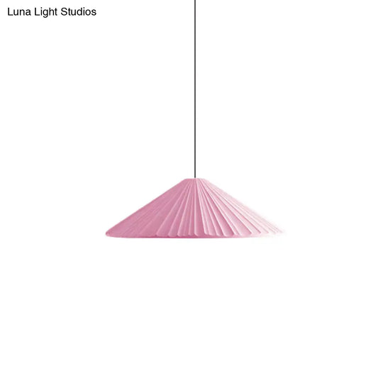 Nordic Style Ribbed Cone Pendant Light - White/Pink/Blue 1 Multiple Sizes Living Room Hanging Lamp