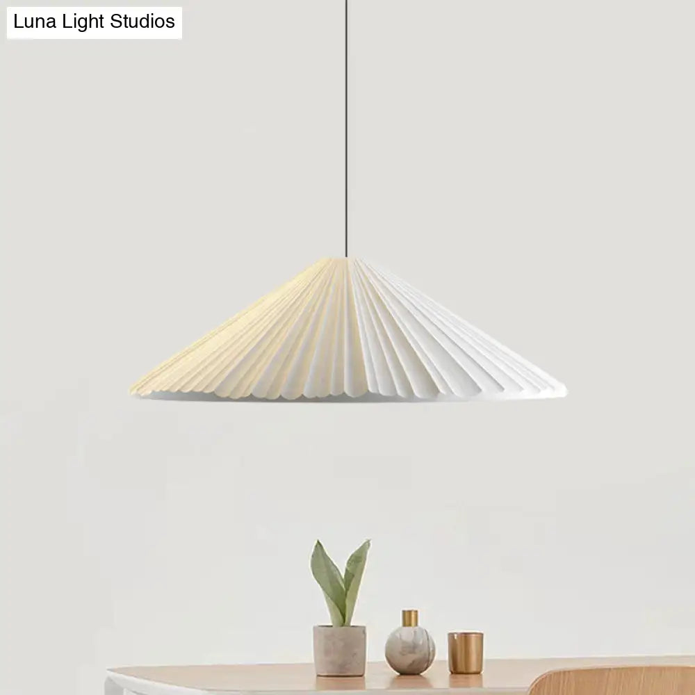 Nordic Style Ribbed Cone Pendant Light - White/Pink/Blue 1 Multiple Sizes Living Room Hanging Lamp