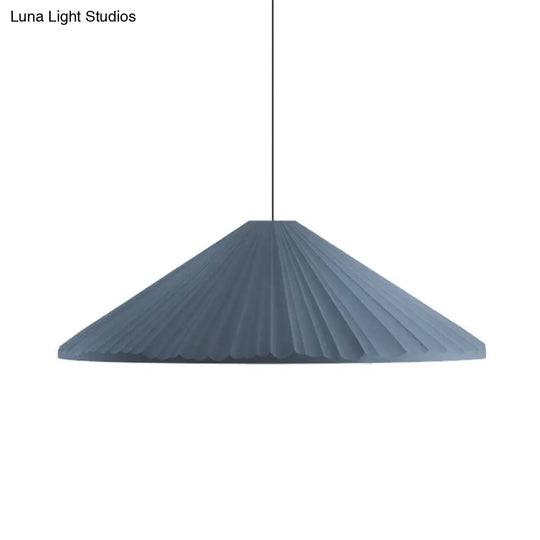 Nordic Style Ribbed Cone Pendant Light - White/Pink/Blue 1 Multiple Sizes Living Room Hanging Lamp