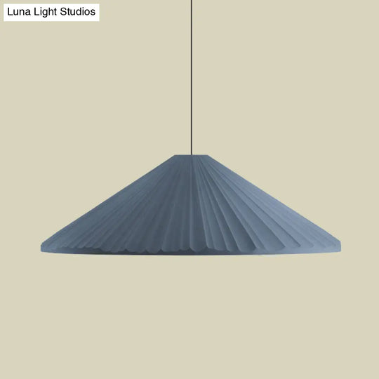 Nordic Style Ribbed Cone Pendant Light - White/Pink/Blue 1 Multiple Sizes Living Room Hanging Lamp