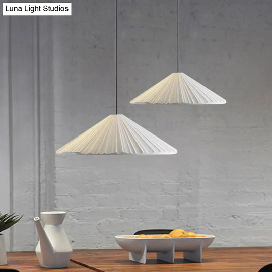 Nordic Style Ribbed Cone Pendant Light - White/Pink/Blue 1 Multiple Sizes Living Room Hanging Lamp