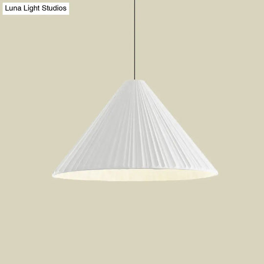Nordic Style Ribbed Cone Pendant Light - White/Pink/Blue 1 Multiple Sizes Living Room Hanging Lamp