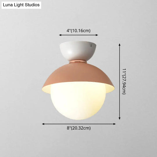 Nordic-Style Round Flush Mount Metal Ceiling Light