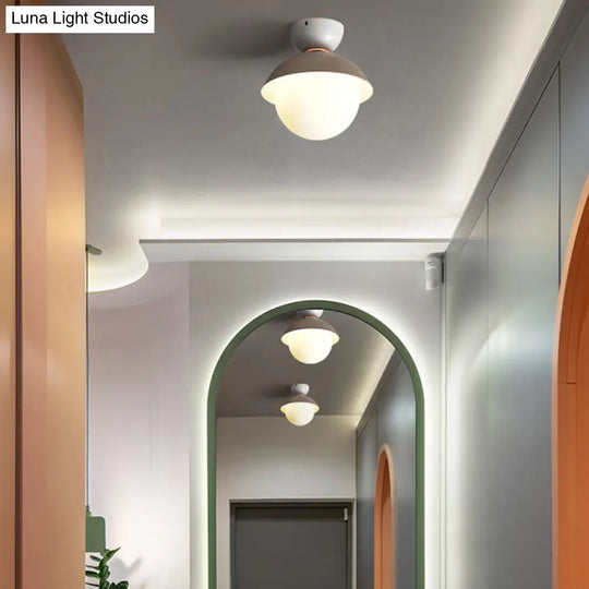 Nordic-Style Round Flush Mount Metal Ceiling Light