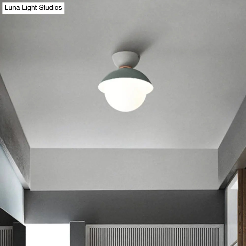 Nordic-Style Round Flush Mount Metal Ceiling Light