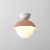 Nordic-Style Round Flush Mount Metal Ceiling Light Pink