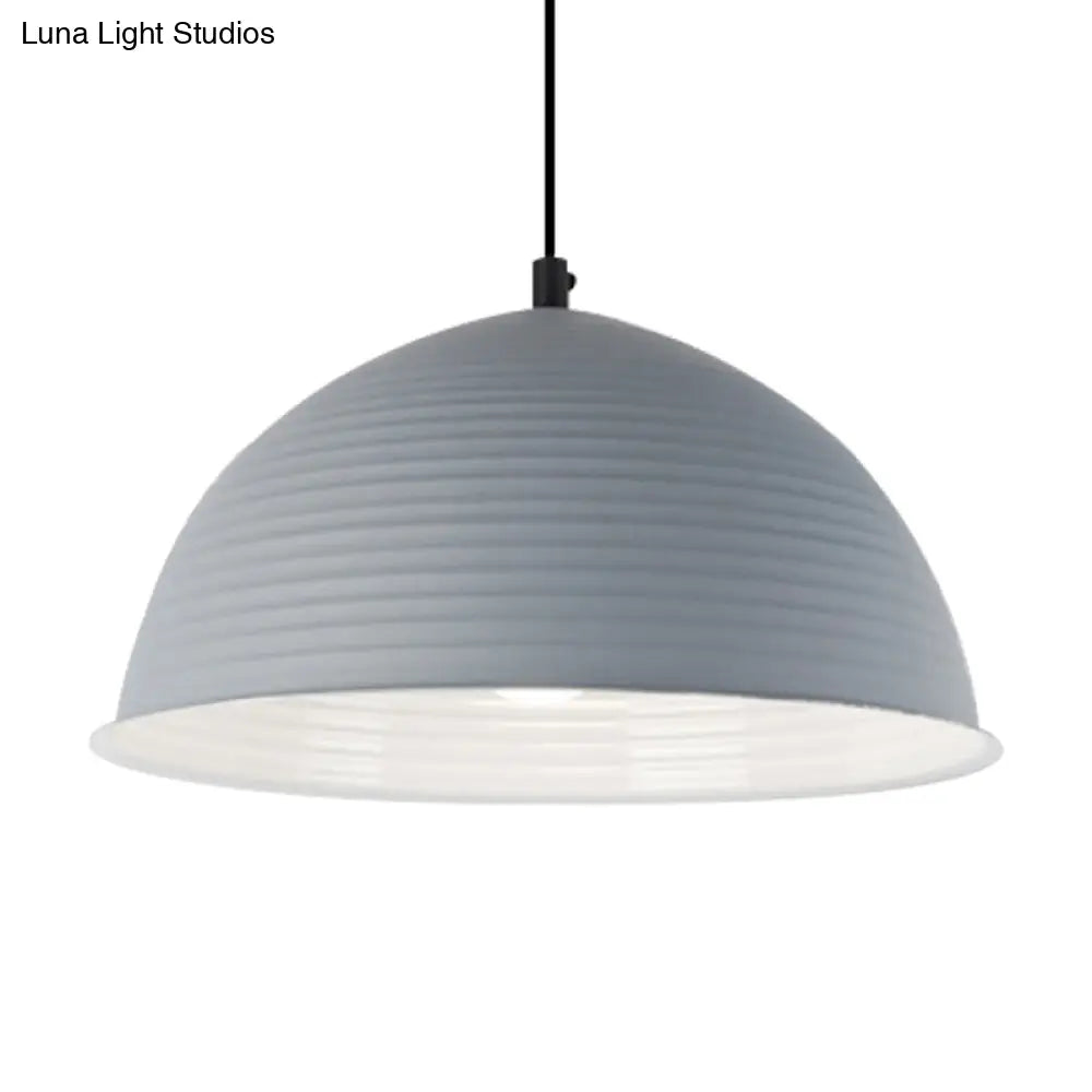 Cafe Store Ridged Domed Pendant Light - Aluminum 12/16 1 Nordic Style Suspension Lamp