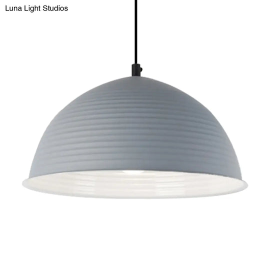 Cafe Store Ridged Domed Pendant Light - Aluminum 12/16 1 Nordic Style Suspension Lamp