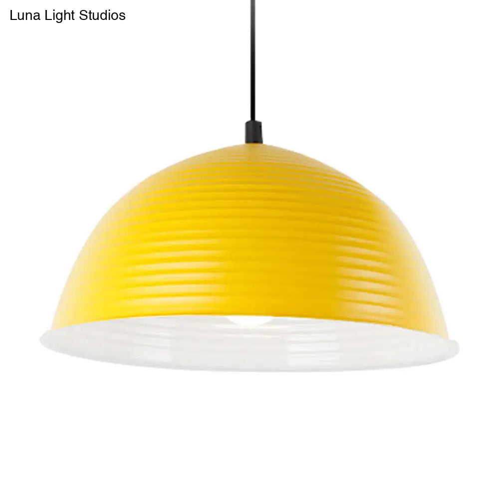 Cafe Store Ridged Domed Pendant Light - Aluminum 12/16 1 Nordic Style Suspension Lamp
