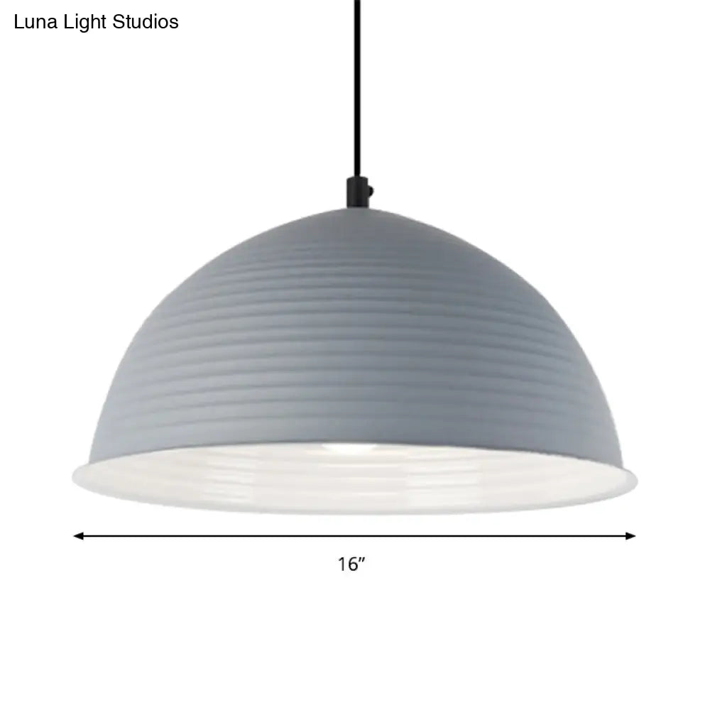 Cafe Store Ridged Domed Pendant Light - Aluminum 12/16 1 Nordic Style Suspension Lamp