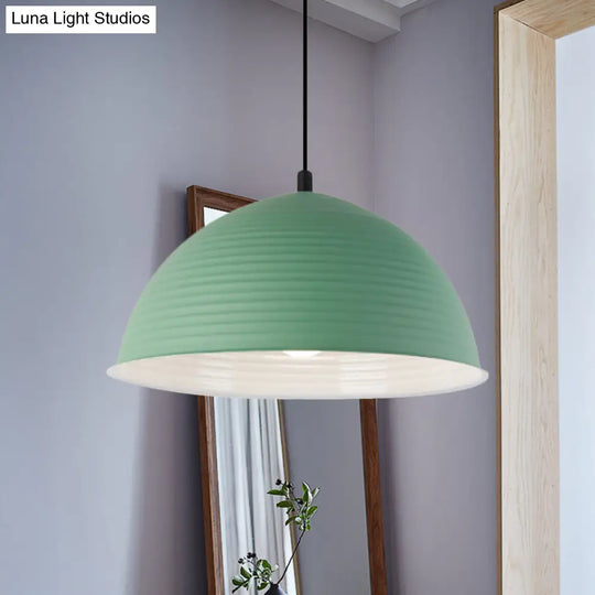Cafe Store Ridged Domed Pendant Light - Aluminum 12/16 1 Nordic Style Suspension Lamp