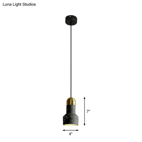 Nordic Style Terrazzo Mini Spotlight Pendant Lighting For Dining Room - 1 Bulb Fixture