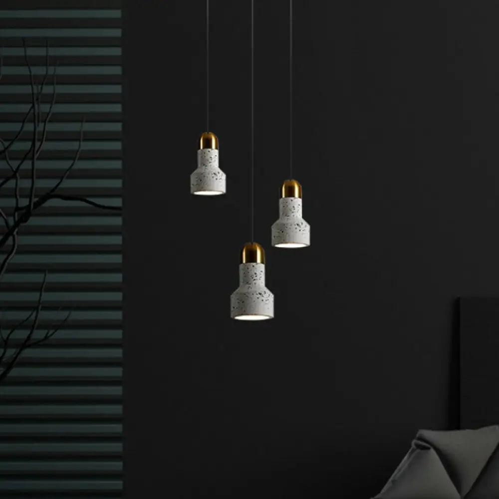 Nordic Style Terrazzo Mini Spotlight Pendant Lighting For Dining Room - 1 Bulb Fixture White