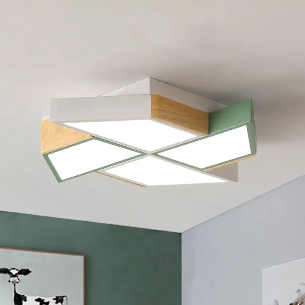 Nordic Style Toy Windmill Ceiling Lamp For Child’s Bedroom Green / Warm 21.5’