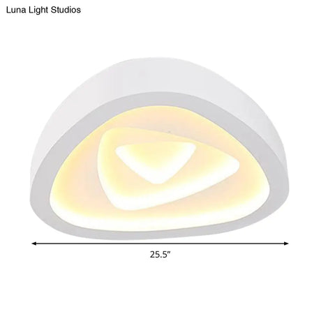 Nordic Style Triangle Ceiling Light - Acrylic White Led With Remote Control Dimming (16.5’ Or