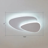 Nordic Style Triangular Led Ceiling Light With Metal Flush Fixture For Bedrooms White / 19.5’