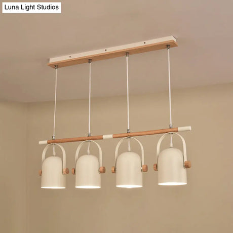 Nordic Style Triple Metal Pendant Light With Adjustable Dome Shade For Island Lighting In White