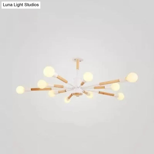 Nordic Style Wood Chandelier - Sky Bang Hanging Light For Kid Bedroom