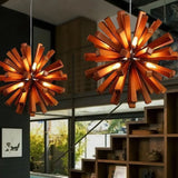 Nordic Style Wood Dandelion Chandelier For Restaurants - Ceiling Light Fixture