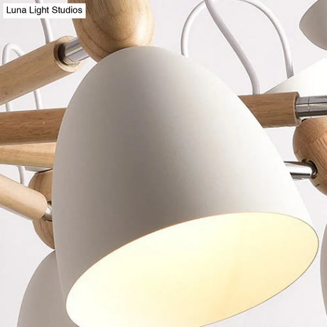 Nordic Stylish Metal Domed Hanging Light - Rotatable Chandelier For Study Room