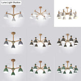 Nordic Stylish Metal Domed Hanging Light - Rotatable Chandelier For Study Room