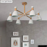 Nordic Stylish Metal Domed Hanging Light - Rotatable Chandelier For Study Room