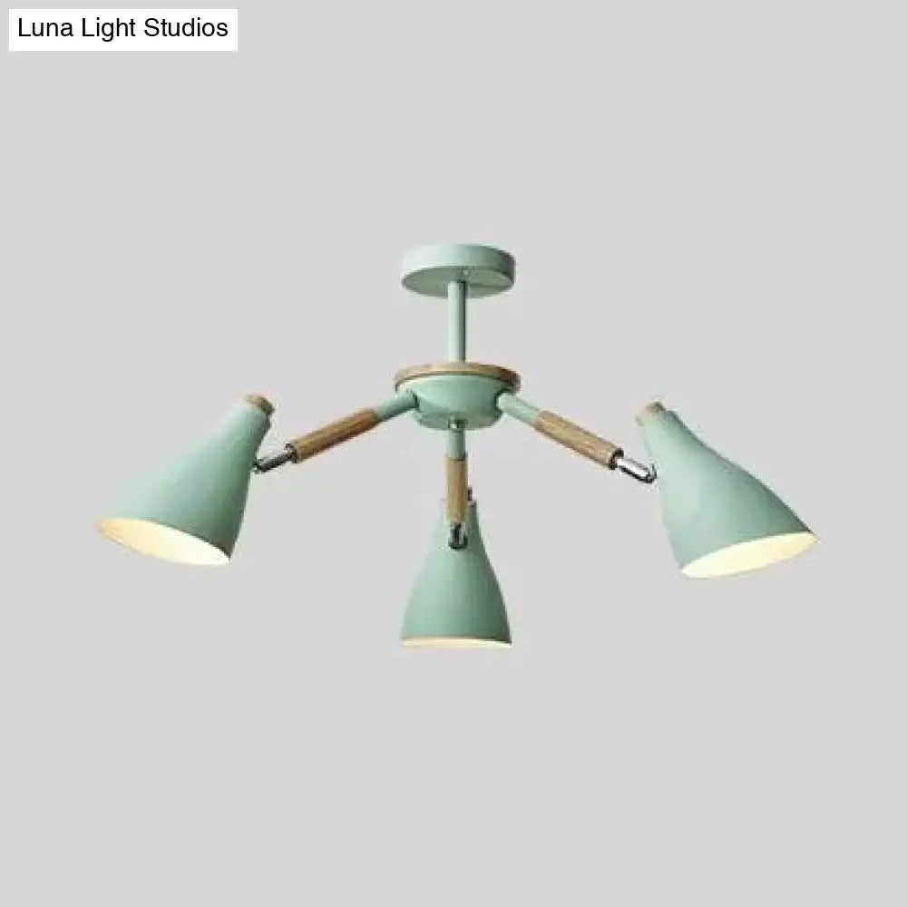 Nordic Stylish Rotatable Metal Chandelier With 3 Lights - Perfect For Dining Table