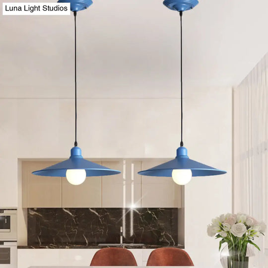 Nordic Stylish Single Light Metal Pendant Lamp With Shallow Cone Design