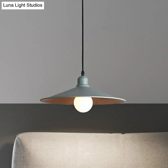 Nordic Stylish Single Light Metal Pendant Lamp With Shallow Cone Design