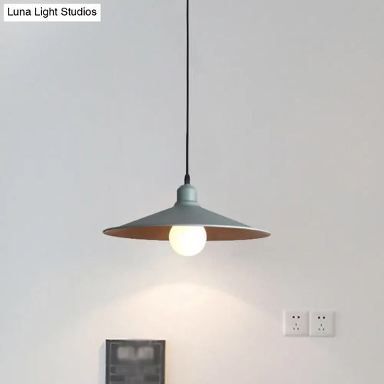 Nordic Stylish Single Light Metal Pendant Lamp With Shallow Cone Design