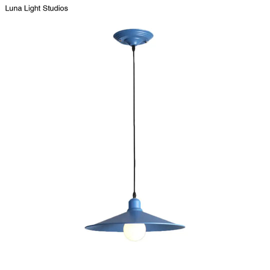 Nordic Stylish Single Light Metal Pendant Lamp With Shallow Cone Design