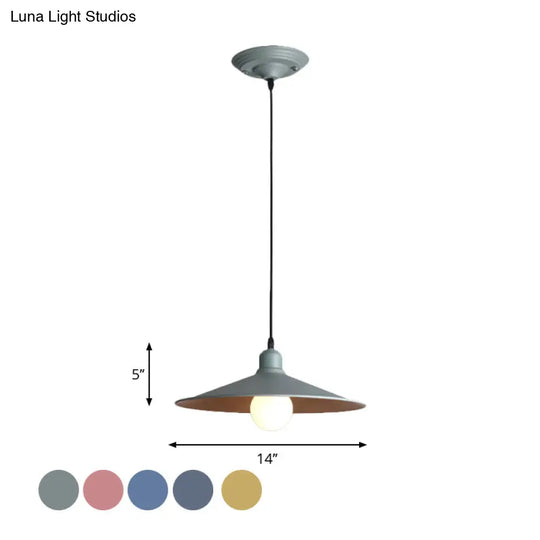Nordic Stylish Single Light Metal Pendant Lamp With Shallow Cone Design