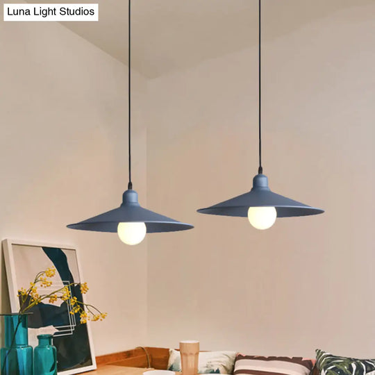 Nordic Stylish Single Light Metal Pendant Lamp With Shallow Cone Design