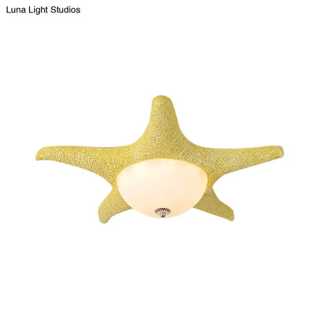 Nordic Stylish Starfish Kid’s Flush Mount Ceiling Light Fixture