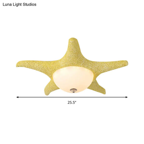 Nordic Stylish Starfish Kid’s Flush Mount Ceiling Light Fixture