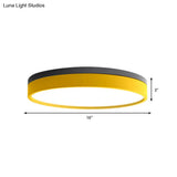 Nordic Tambour Led Ceiling Light In White With 12/16/19.5 Inch Diameter And Color Options