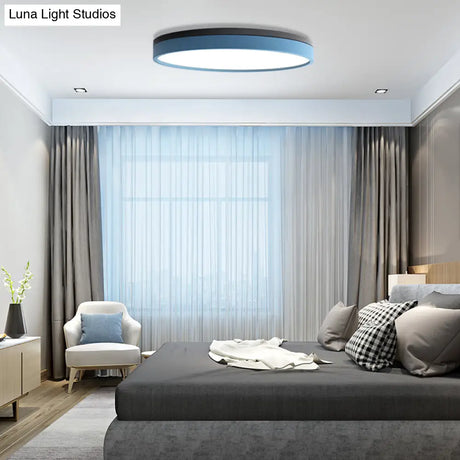 Nordic Tambour Led Ceiling Light In White With 12/16/19.5 Inch Diameter And Color Options