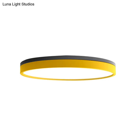 Nordic Tambour Led Ceiling Light In White With 12/16/19.5 Inch Diameter And Color Options